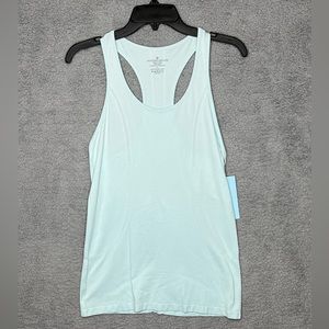 Antonio Melani Women’s Active Tank Top Size L Blue Seamless Jewel Neck Slim Fit